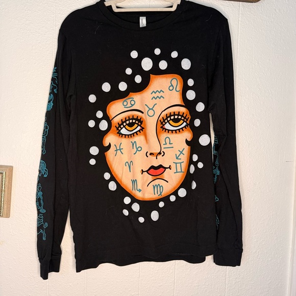 Bella Canvas Other - Bella Canvas Black Tee with White Polka Dot Graphic